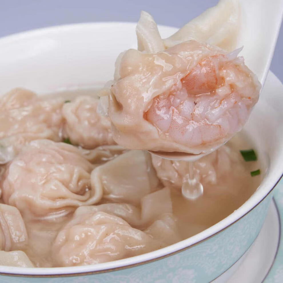 港式鲜虾馄饨碱水皮虾仁云吞冷冻食品广式早餐夜宵家庭装 150g*1