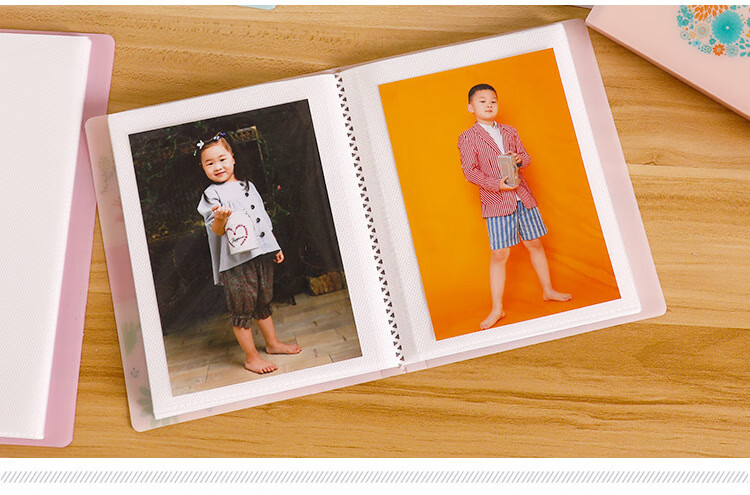 水册小相册全整本6寸插页式小本过塑照片52张竖版儿童孩子宝宝卡通