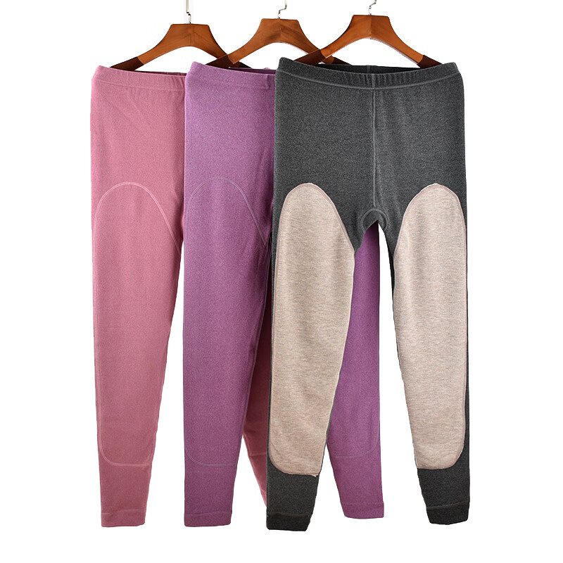 德绒磨毛秋裤女内穿单件薄绒修身棉毛裤线裤加长保暖打底裤豆沙红xl