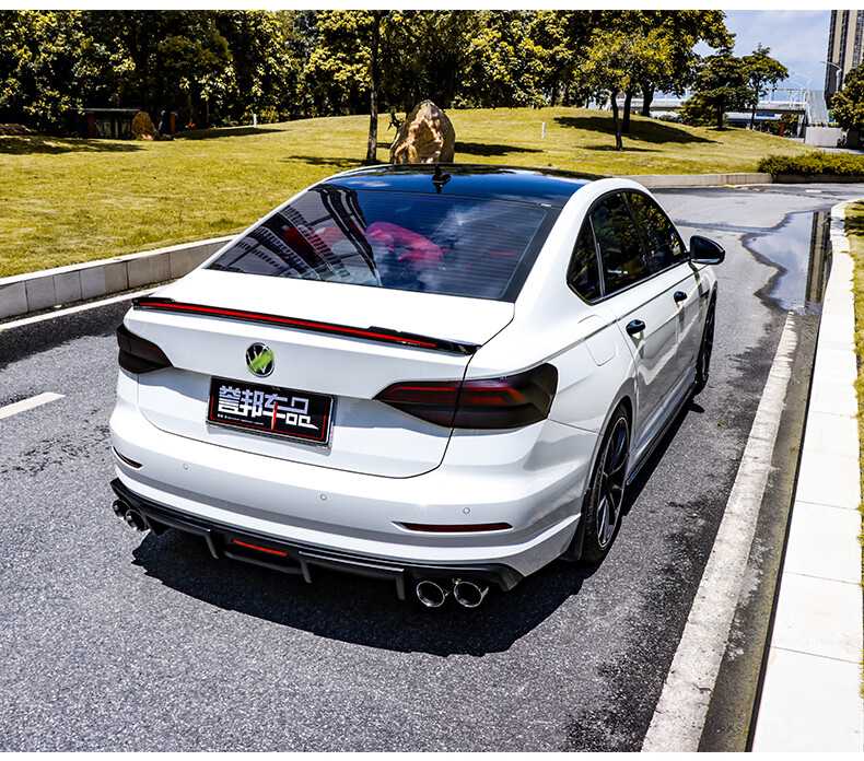 适用于2021大众新朗逸plus前唇侧裙后唇小包围改装中网后扰流前铲