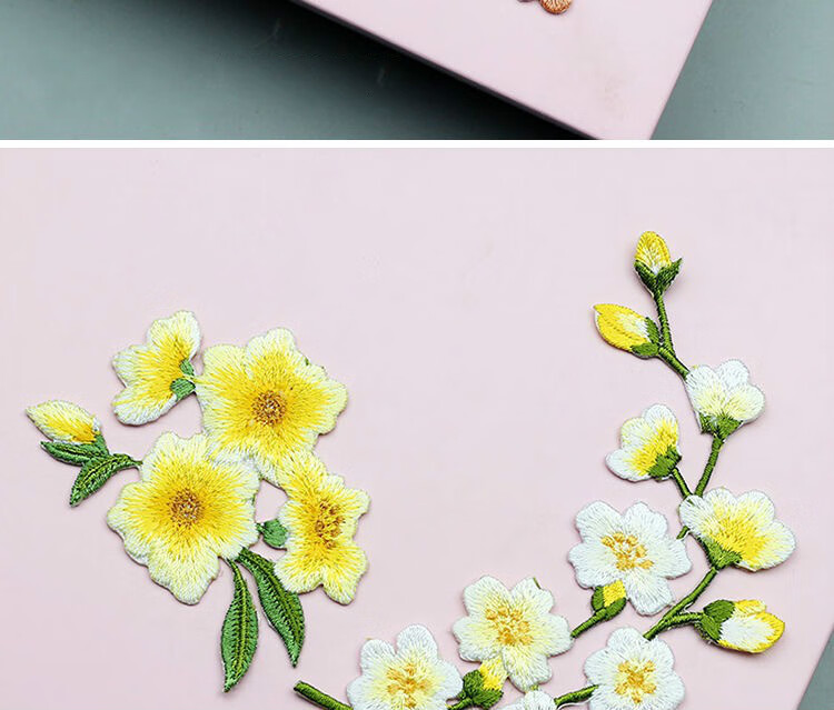 lucaly毛衣贴花刺绣小花布贴时尚日韩风樱花补丁贴补衣服的图案花背胶