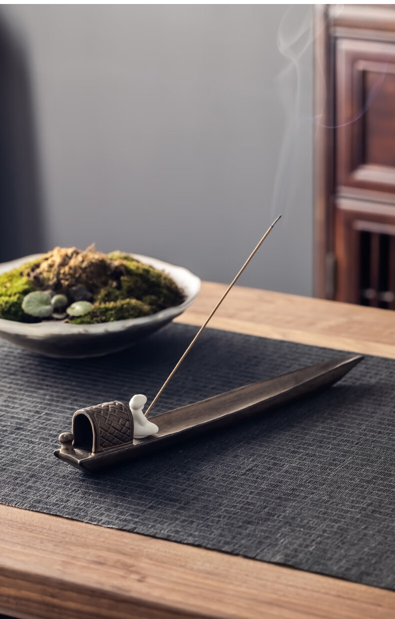 创意陶瓷线香插香薰炉摆件家用室内熏香禅意香座卧香炉檀香线香炉满载