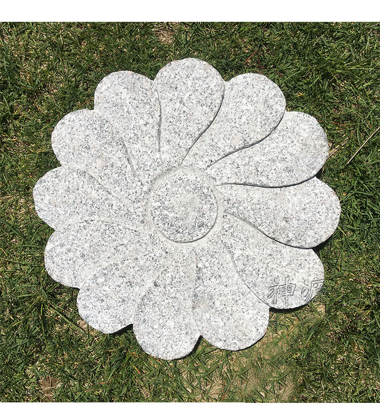 垫脚石脚踏铺路户外地砖石装饰草坪圆形汀步石莲花款厚4厘米600600