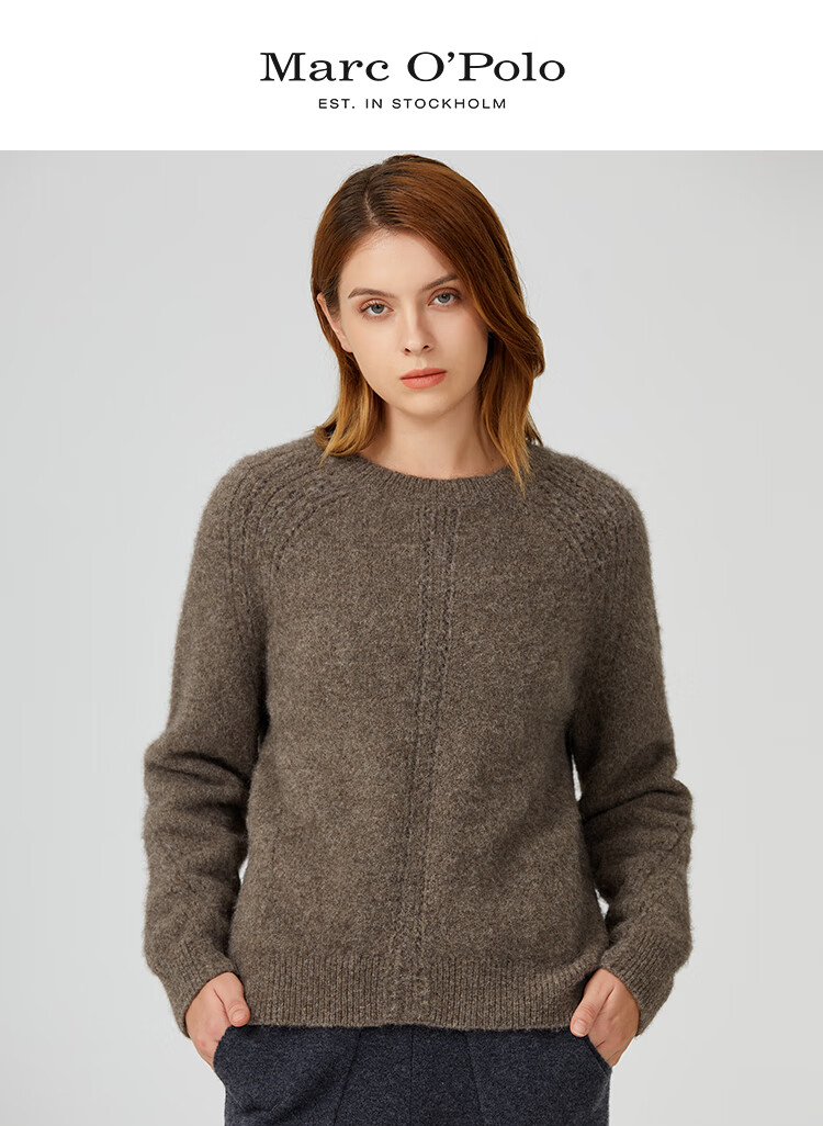 marcopolo奢品服装2021年冬新款女装时尚经典打底休闲保暖长袖羊毛