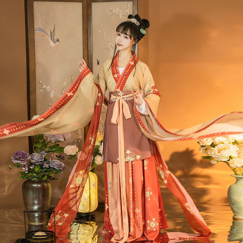 meilaiyin原创神花赋魏晋南北朝汉服女大袖襦复原国风春夏五改良款h6