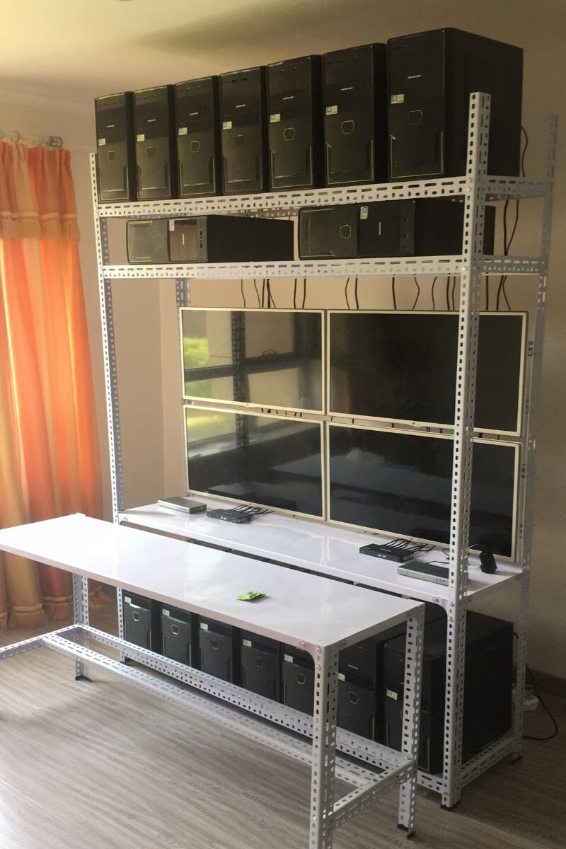 矿机机架游戏工作室裸机机箱电脑主板架开放式机架角钢货架dnf搬砖