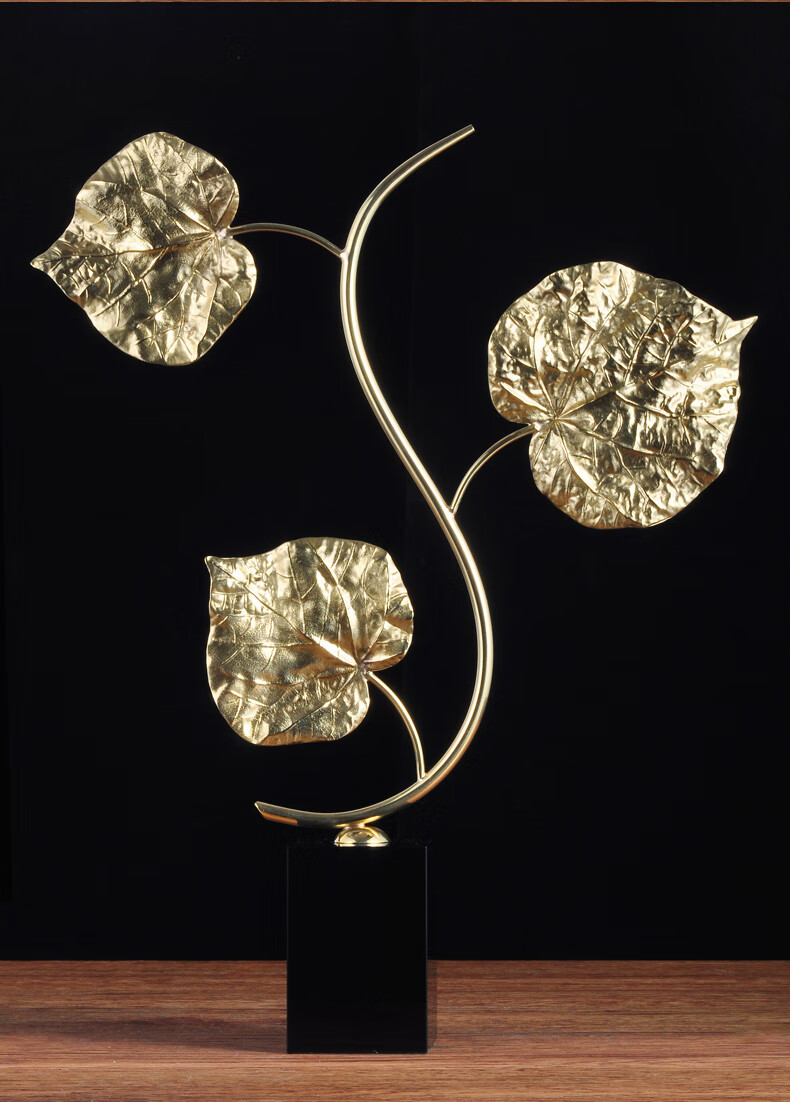 莲善堂全铜银杏叶摆件树叶工艺品家居客厅电视柜卧室装饰品乔迁新居