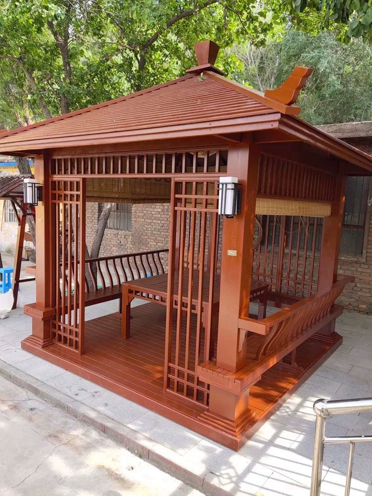 加厚新中式凉亭户外庭院实木防腐木院子亭子四角别墅花园室外仿古 四