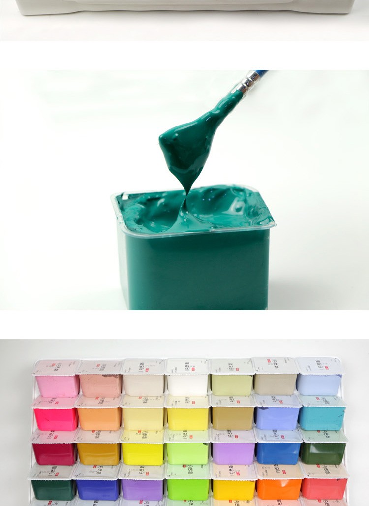 米娅(miya)一方原颜水粉颜料 90ml丙烯颜料 42色套装 一方原颜黑色盒