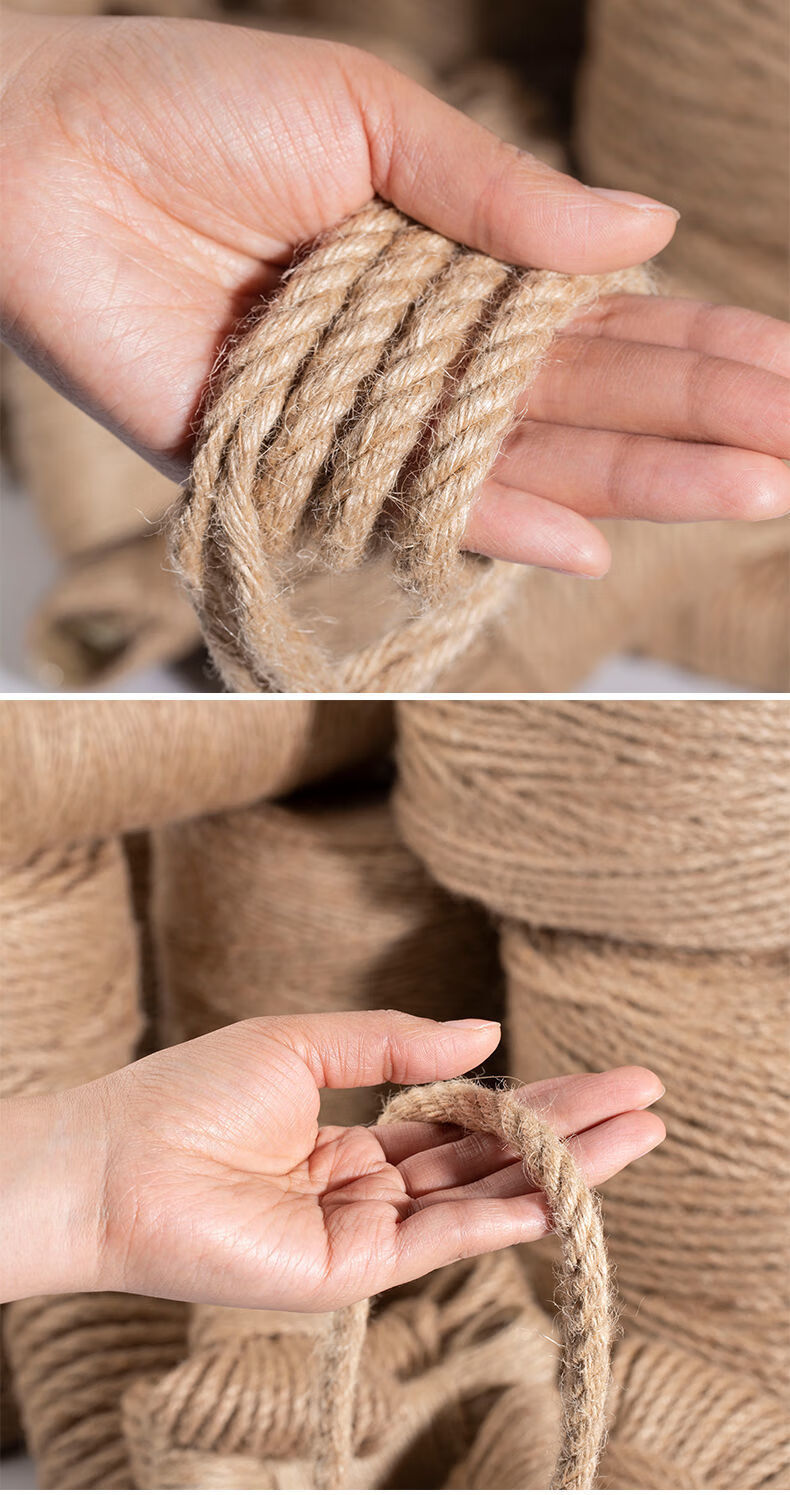 麻绳粗麻绳猫用爬架粗绳子批发装饰水管捆绑绳手工麻绳8mm粗10米长