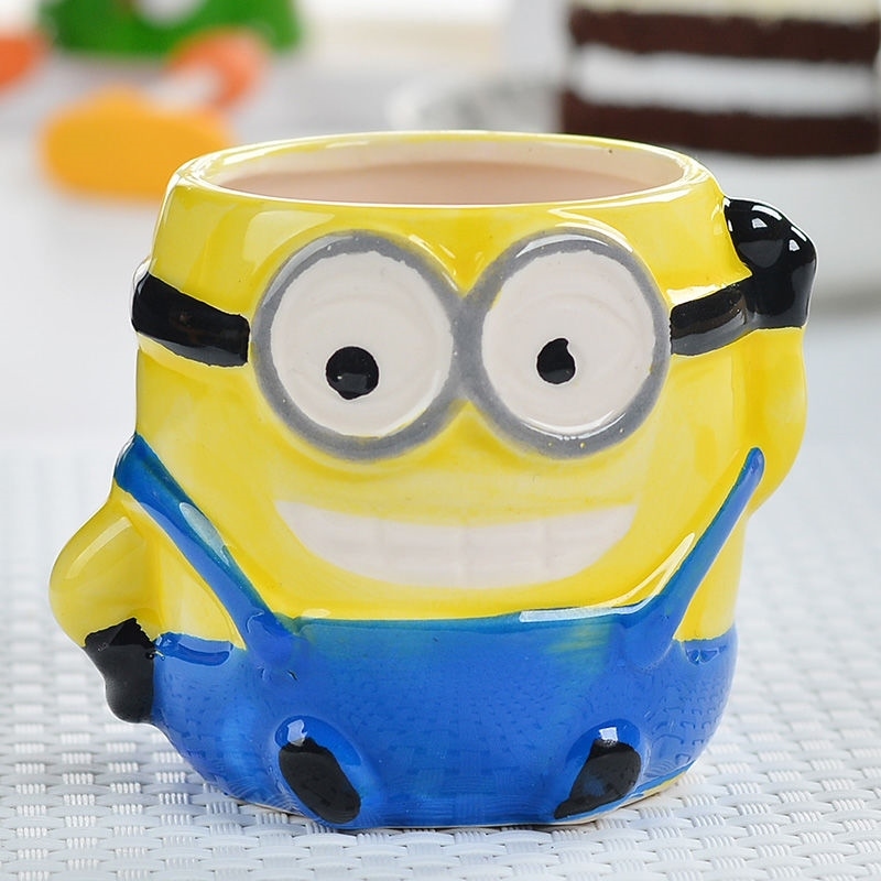 小黄人陶瓷杯小黄人杯子夏季儿童陶瓷水杯家用喝水可爱陶瓷杯男生