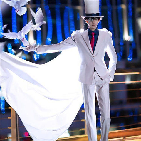 tificy名侦探柯南cos服怪盗基德cosplay服装男女套装披风帽子眼镜日