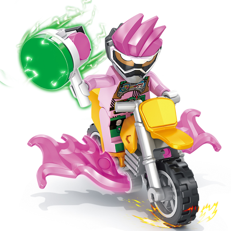 森宝蒙面超人假面骑士拼装积木人仔摩托模型男孩礼物100套8款新品假面