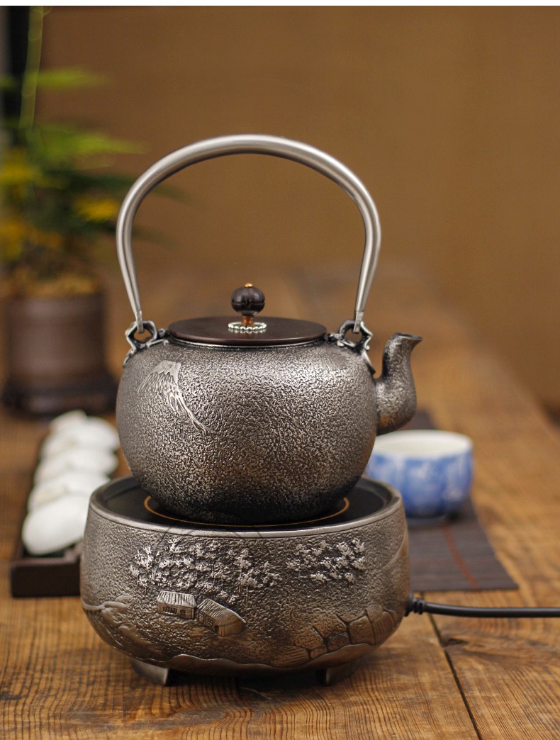 艾莹嘉 日本铁壶原装进口纯手工铸铁砂铁壶煮茶器电陶炉烧水茶壶功夫
