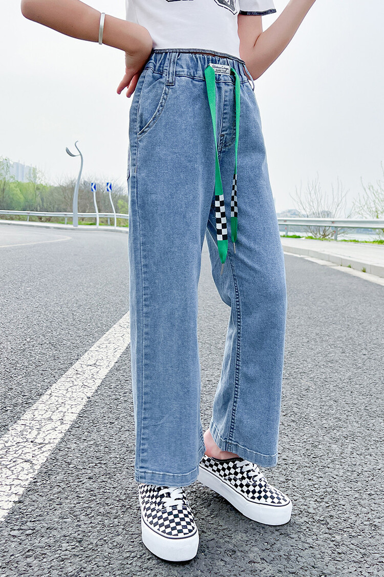 阿布班长abubanzhang女童牛仔裤儿童裤子春夏装新款中大童弹力修身裤