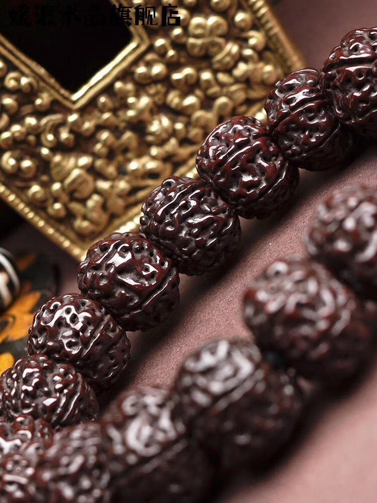 媛渡 金刚菩提藏式玉化老金刚菩提手串文玩男士尼泊尔包浆成品手持大