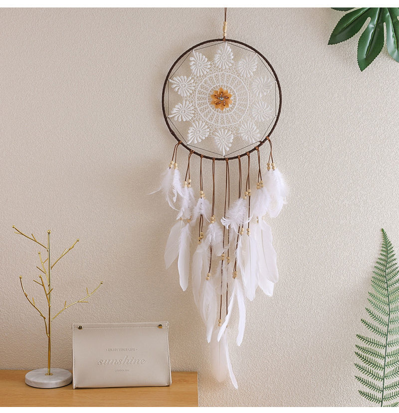 北欧风编织挂毯捕梦网壁挂室内墙面背景玄关床头装饰创意挂件 五角星