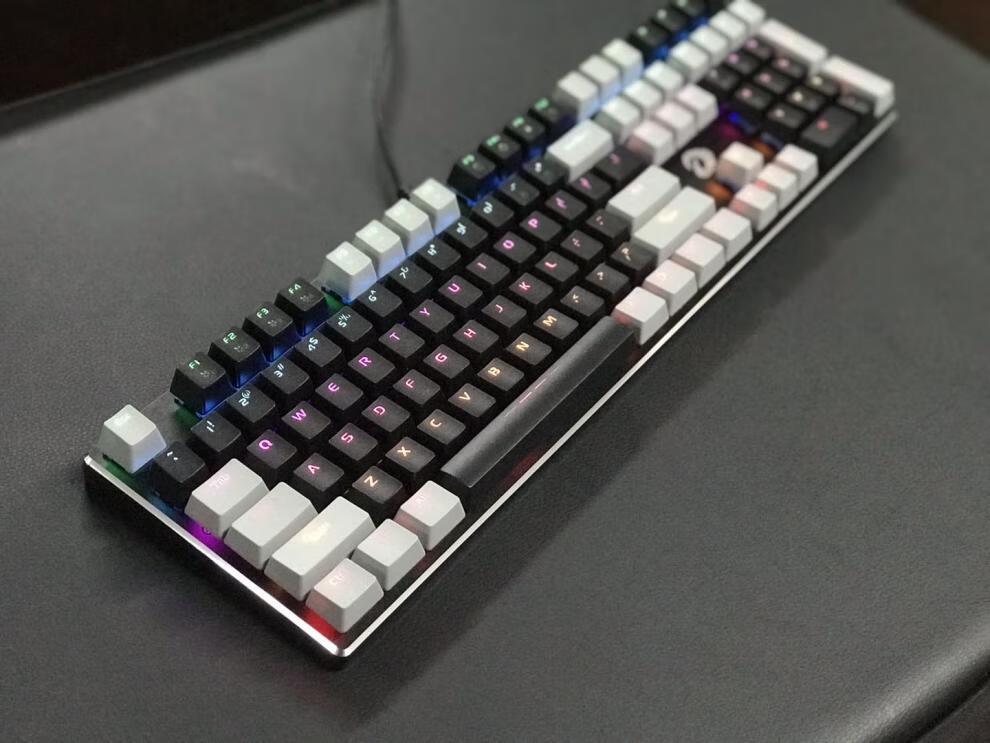 达尔优ck533机械键盘108键全粉色热插拔游戏电竞光轴青轴防水有线杰霆