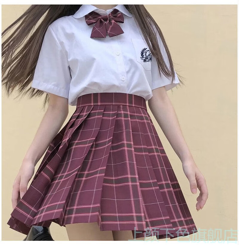 下半身裙子亅k裙少女制服半裙群格裙套装百搭短裙女百褶裙学生校服