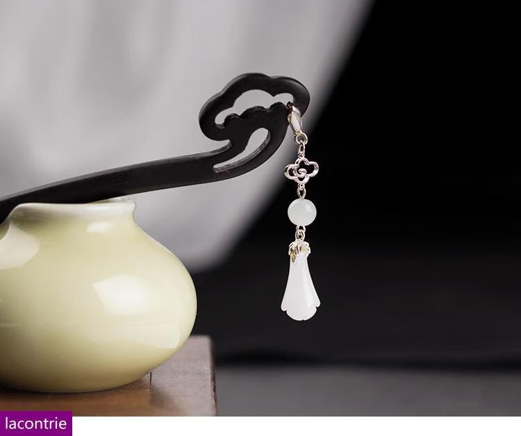 lacontrie古风汉服檀木发簪日常简约盘发木质簪子配古装丸子头头饰