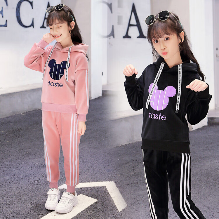 儿童衣服秋天韩版女孩卫衣10-15岁卫衣春秋套装小学生运动服套装好看