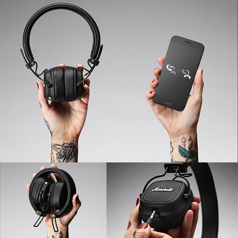 无线蓝牙耳机marshallmajor第三代马歇尔头戴式重低音电脑耳机黑色