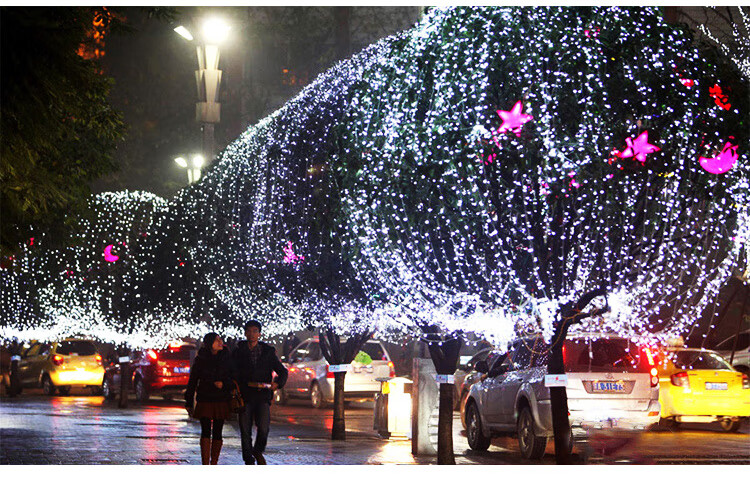 户外led水小彩灯闪灯串灯ins装饰树灯房间布置新年满天星星灯串黄色灯