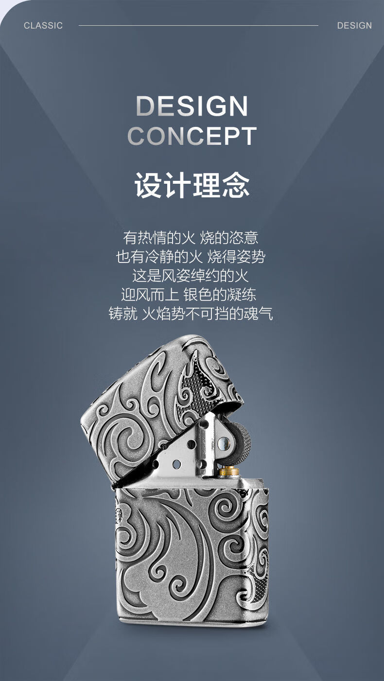 2021淬火zippo新品旗舰店原装进口打火机纯铜盔甲浮雕送礼男 裸机不含