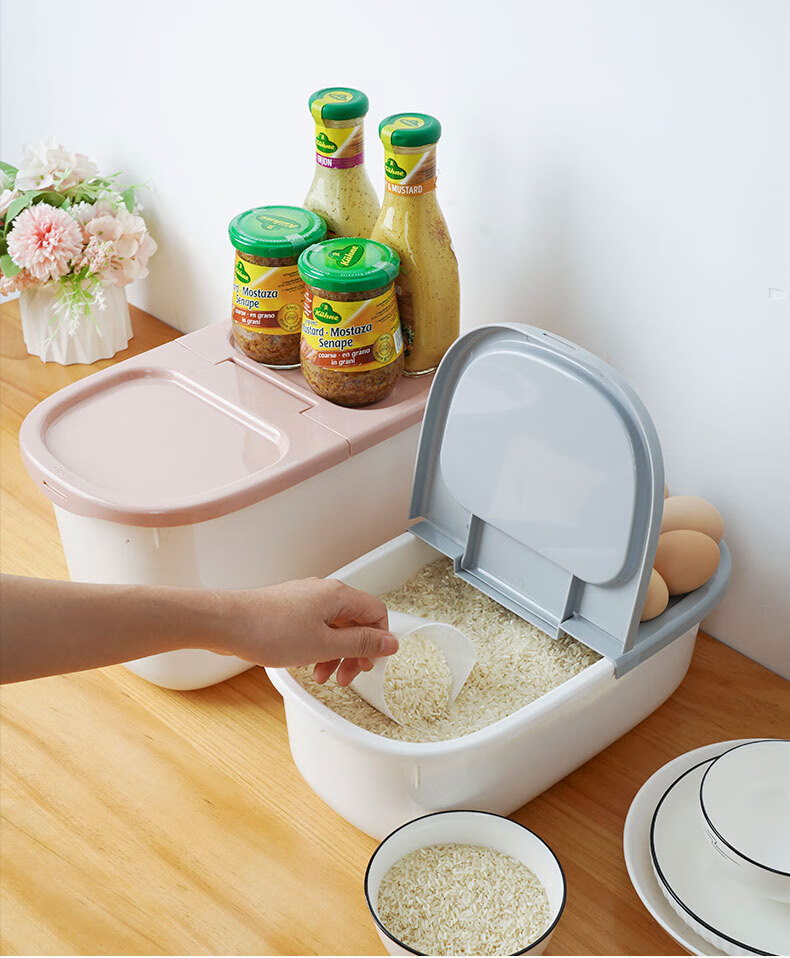 特百惠商场同款超大容量装米桶厨房米桶密封家用防虫防潮加厚装大米缸