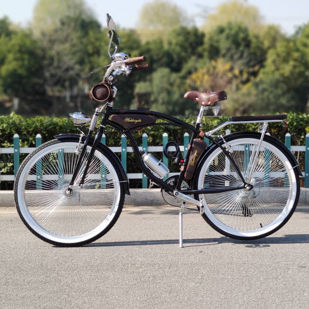 复古老爷自行车 2022复古沙滩自行车黑色豪华变速单车豪横成年男性老