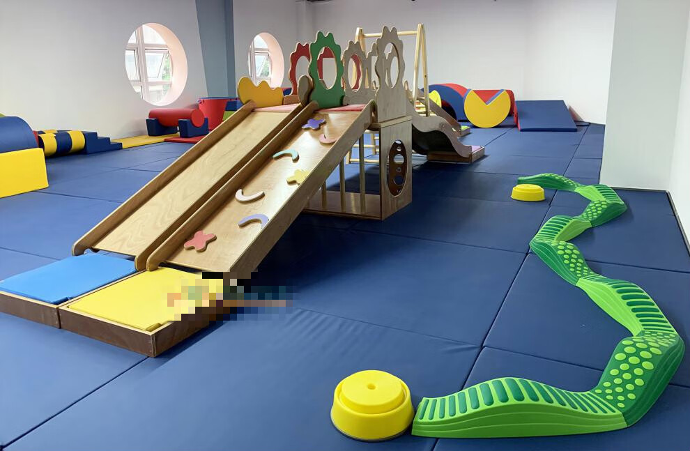 早教滑梯玩具攀爬儿童训练感统器材大a运动教具豪华版组合 短直滑梯