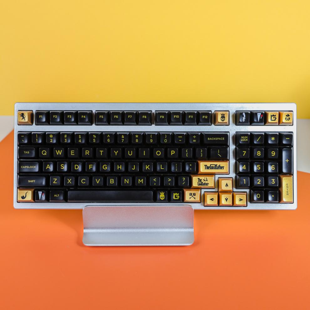 骏珀梵赫惠普(hp)同款黑帮教父黑金透光sa球帽机械键盘键帽骏珀梵赫骏