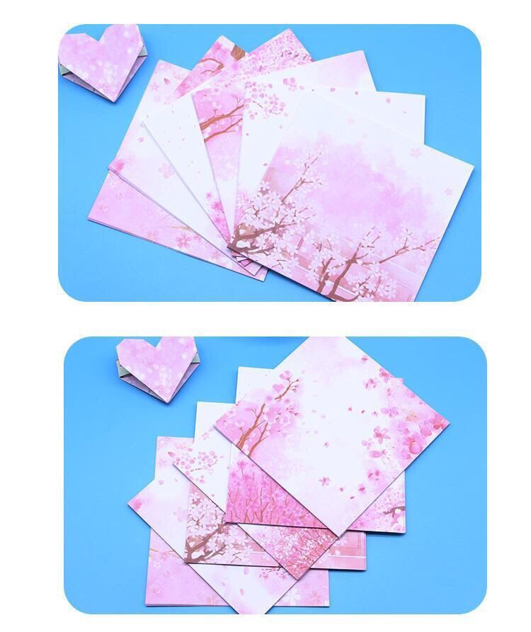 双面印花15cm正方形手工折纸花开一季叠千纸鹤彩卡纸彩纸樱花15厘米