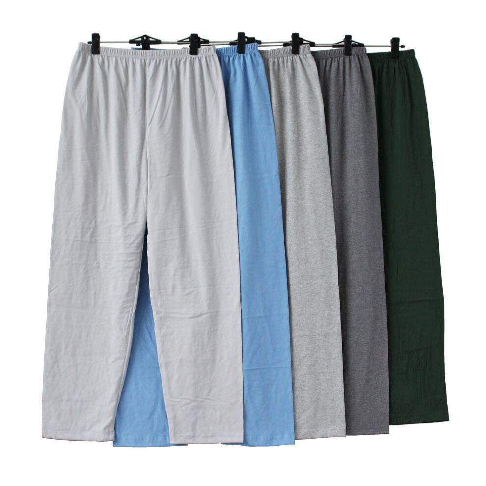 男士睡裤长裤男士针织棉睡裤加肥大码宽松男士家居裤裤薄款男长睡裤1