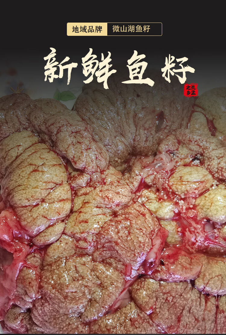 新鲜鱼籽鲤鱼籽鱼卵鱼蛋淡水鱼泡活鱼现杀冷冻1斤2斤酒店餐馆组合装鱼