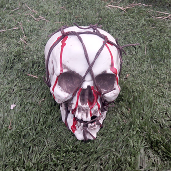 迎新必备仿真塑料骷髅头摆件死人头模型道具万圣节鬼屋吓人用拍摄影视