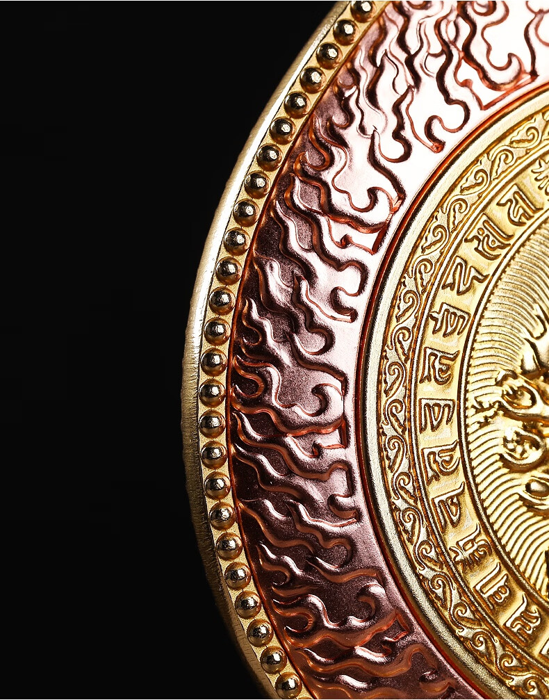 密宗法器佛堂供奉佛母藏传佛教用品吉祥铜宝镜摆件纯铜准提镜