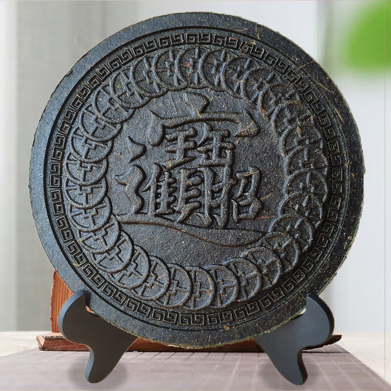 优先闪发货普洱茶工艺品24厘米圆形生茶饼茶雕茶画客厅装饰摆件朋友