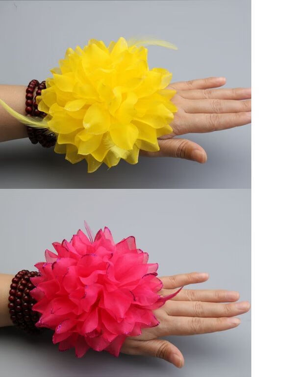 万圣节广场舞蹈用品手腕花舞蹈花头花手指花儿童节表演手花道具万圣节