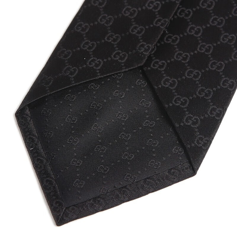 古驰 新款男士真丝双g图案gucci正装商务休闲时尚领带小蜜蜂领带 黑色