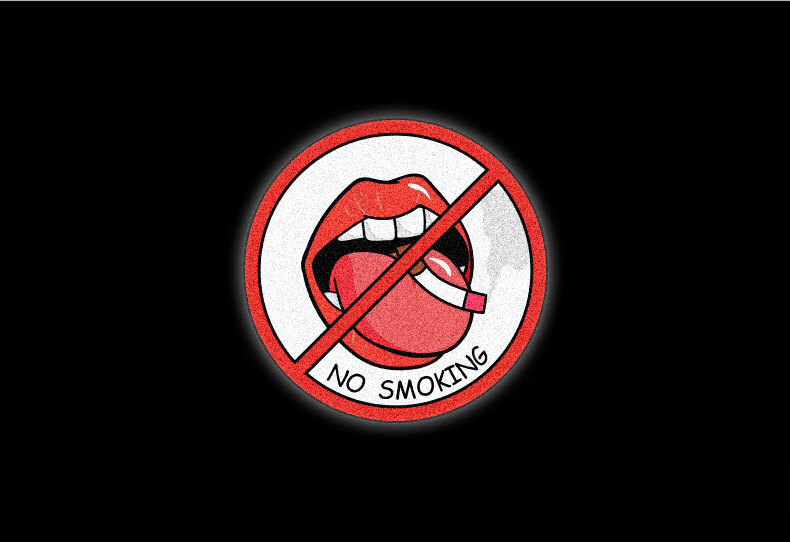 车贴禁止吸烟贴纸个性潮流警示禁烟汽车创意防水反光贴纸 no-smoking