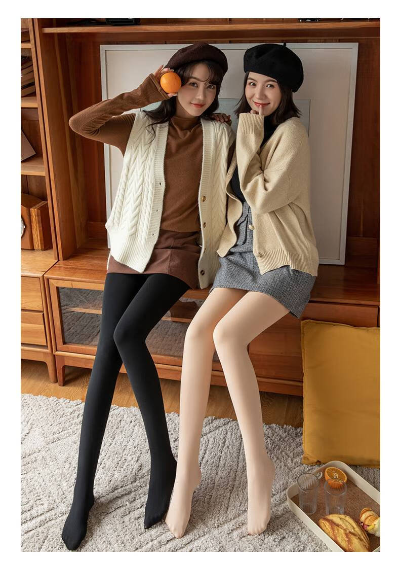 浪莎2021肉色裸感肤色连裤袜秋冬季加绒打底裤女外穿加厚保暖棉裤好