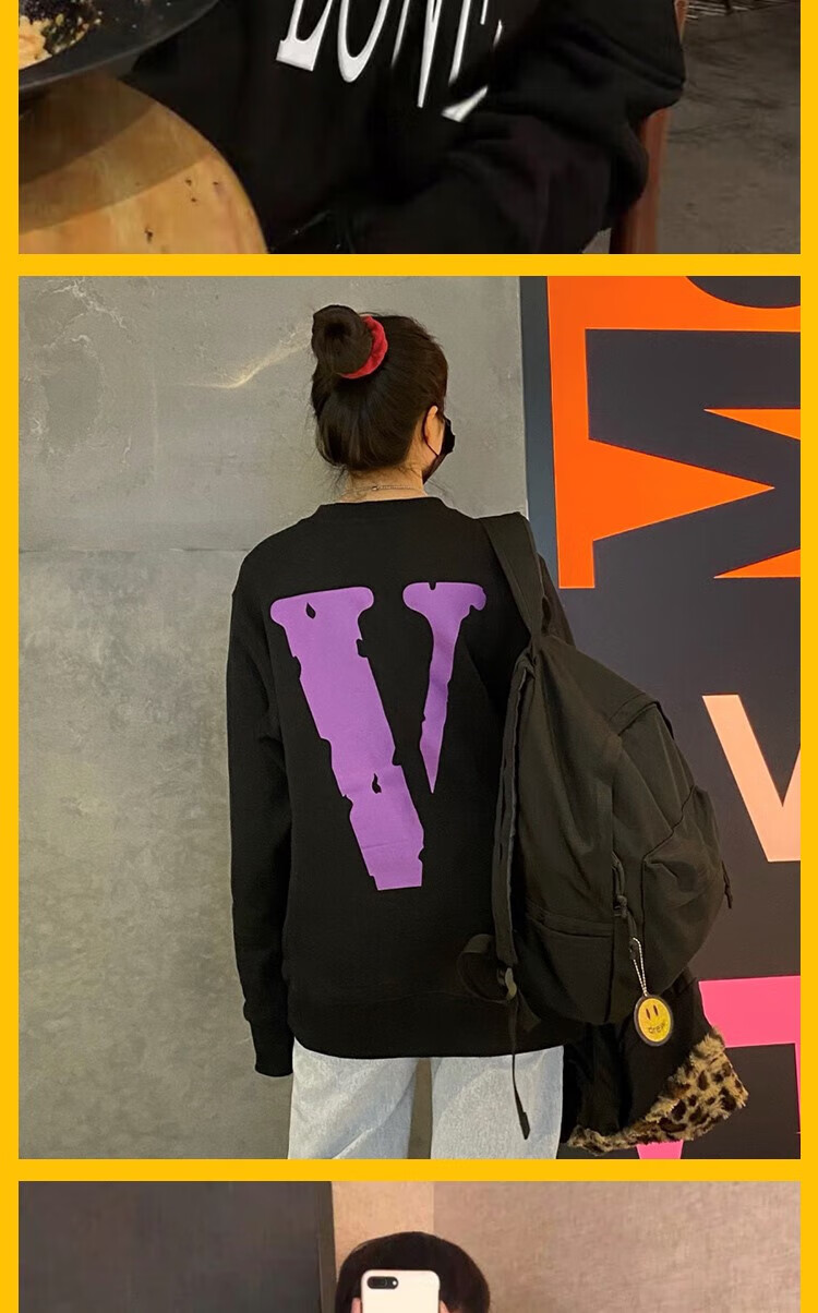 vlone salute大v潮牌friends高街宽松情侣男女同款圆领长袖卫衣