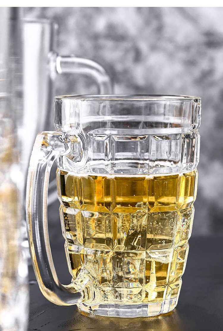 啤酒杯超大容量玻璃扎啤杯酒吧玻璃菠萝杯500ml扎啤杯英雄杯 大力士