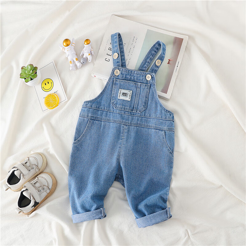 peninsula baby 童裤儿童背带裤春季宝宝软牛仔长裤小童裤子男女童