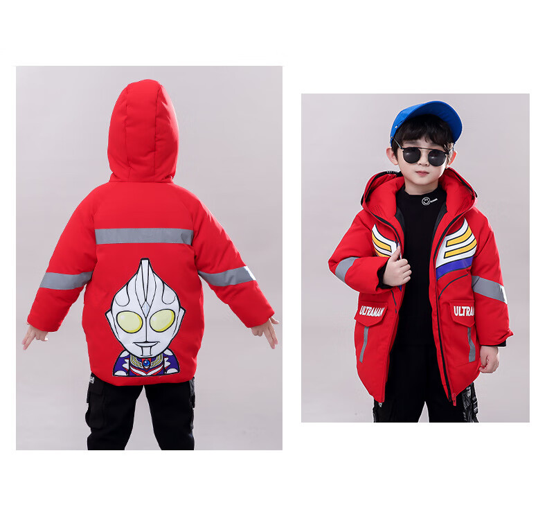 储亚奥特曼衣服加绒男童衣服棉服儿童奥特曼奥特曼服装秋冬新款加厚