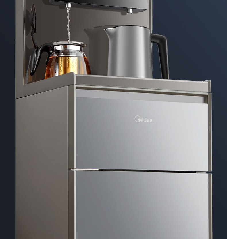 美的(midea) 茶吧机家用办公立式下置式饮水机高端智能背板防烫壶全