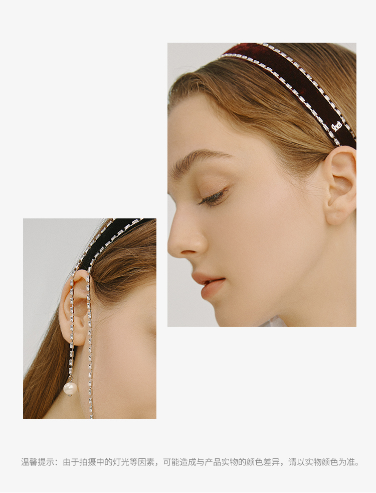 shes茜子发饰品凡尔赛之梦原创宫廷风复古丝绒发箍头花流苏吊坠头箍