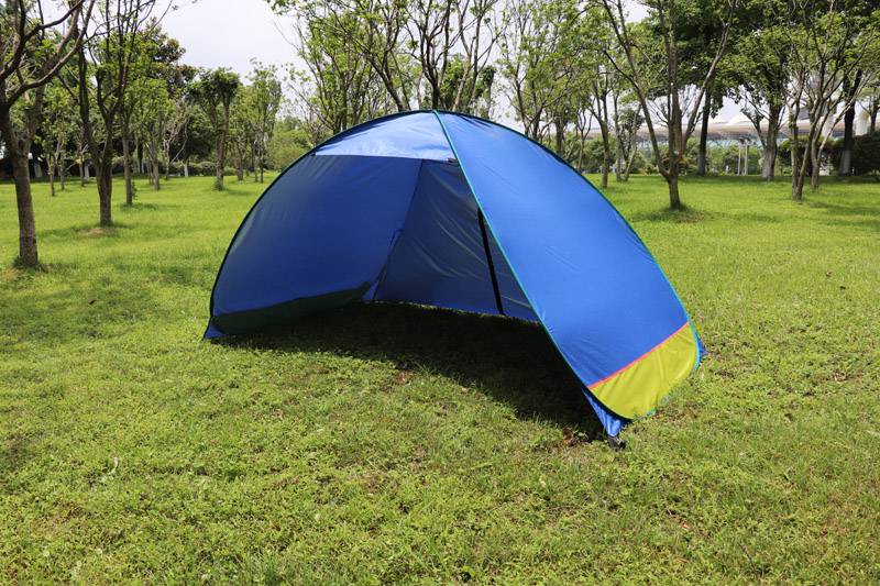 无底沙滩帐篷全自动免搭建2秒速开防雨海边遮阳帐篷无底沙滩帐篷蓝色