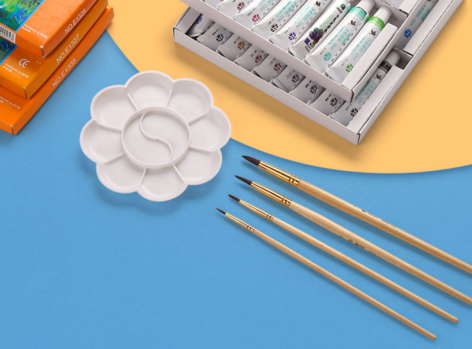 牌水彩水粉画颜料套装初学者工具儿童24色幼儿园小学生用马丽玛丽绘画